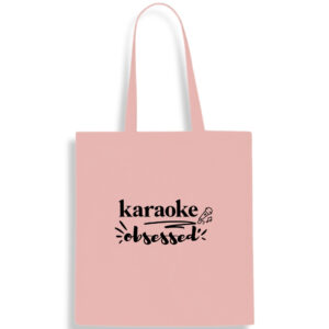 Karaoke Obsessed Cotton Tote Bag Singing Pink Blue Fun Gift Shopping Shoulder FREE UK DELIVERY