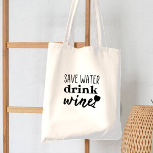 Save Water Drink Wine Cotton Tote Bag Funny Women's Gift Shopper Carrier Pink FREE UK DELIVERY