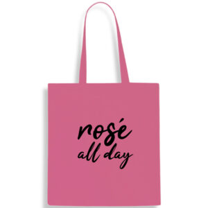 Rosé All Day Logo Cotton Fabric Tote Bag Wine Drinker Fun Gift Shopping Shoulder FREE UK DELIVERY