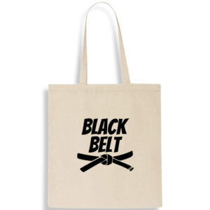 Black Belt Karate Cotton Tote Bag Martial Arts Kit Shopper Carrier Shoulder Gift FREE UK DELIVERY