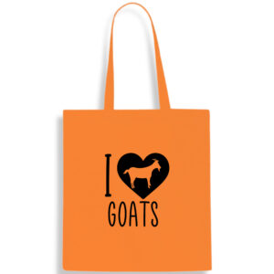 I Love Goats Cotton Tote Bag Billy Goat Farm Kid Fun Carrier Shopping Shoulder