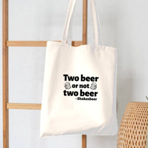 Two Beer Shakesbeer Funny Cotton Tote Shopping Bag Shoulder Straps FREE UK DELIVERY