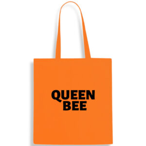 Queen Bee Yellow Black Cotton Tote Bag Buzzy Bees Orange Shopping Carrier FREE UK DELIVERY