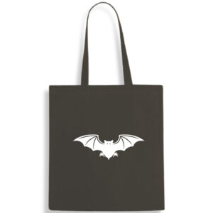 Spooky Flying Bat Cotton Tote Bag Black Red Eco-Shopper Bats FREE UK POSTAGE