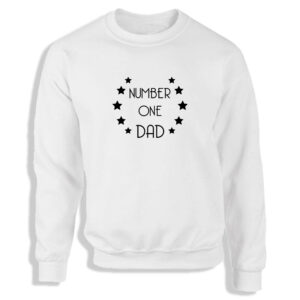 'Number One Dad' Black or White Men's Sweatshirt S-2XL Daddy Father Gift Adult Sweater Jumper