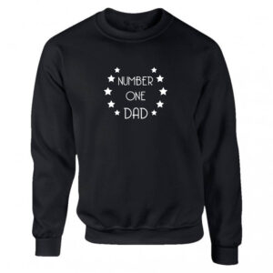 'Number One Dad' Black or White Men's Sweatshirt S-2XL Daddy Father Gift Adult Sweater Jumper