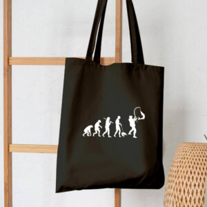 Evolution of Fishing Cotton Tote Bag Fisherman Fun Gift Carrier Shoulder FREE UK DELIVERY