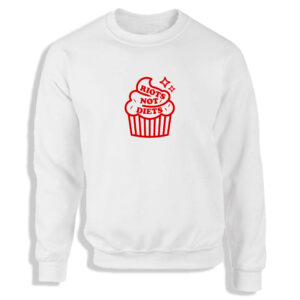 'Riots Not Diets' Black or White Women's Sweatshirt S-2XL Feminism Design Adult Sweater Jumper