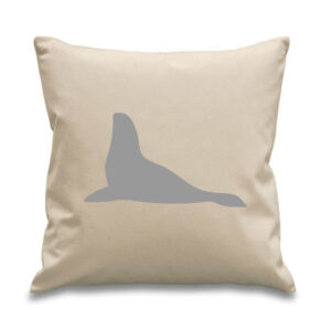 Seal Sea Lion Cushion Grey Design Cotton Canvas Gift 45x45cm sealion