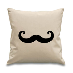 Moustache Cushion Black Mustache Design Cotton Canvas Pillow Case 45x 45cm