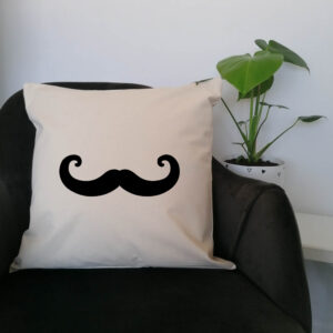 Moustache Cushion Black Mustache Design Cotton Canvas Pillow Case 45x 45cm