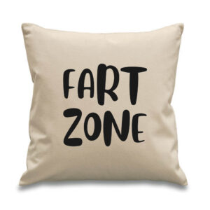 Fart Zone Funny Logo Cushion Lounge Den Man Cave Design Cotton Canvas 45x45cm
