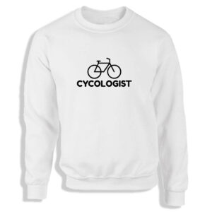 'Cycologist' Black or White Men's Sweatshirt Cycling Bike Cycle S-2XL Adult Sweater Jumper
