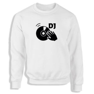 DJ Disk Jockey Disco Music Black or White Men's Sweatshirt S-2XL Adult Sweater Jumper