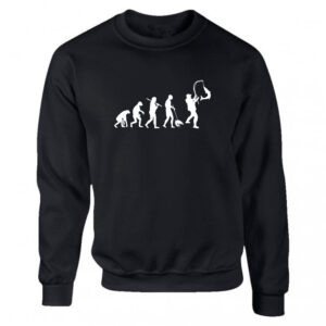 'Evolution of Fishing' Black or White Men's Sweatshirt Fun Fisherman Gift S-2XL Adult Sweater Jumper