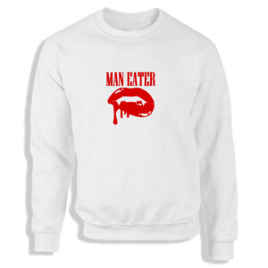 Man Eater Black or White Women's Sweatshirt S-2XL Adult Sweater Jumper