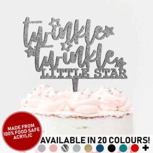 Twinkle Twinkle Little Star Acrylic Cake Topper Christening Baby's 1st Birthday glitter baby shower 20 colours party décor