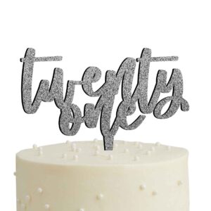 Twenty One 21st Birthday Acrylic Cake Topper Fancy Script Silver Gold Sparkle Party 20 colours