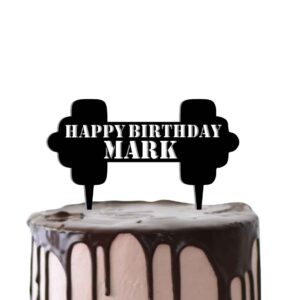 Personalised Weightlifting Acrylic Cake Topper Birthday Celebration Décor Gym Weights 20 Colours FREE UK DELIVERY