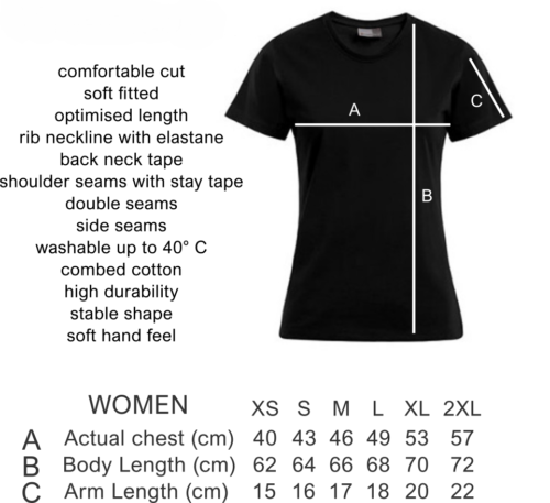 womens t-shirt size guide