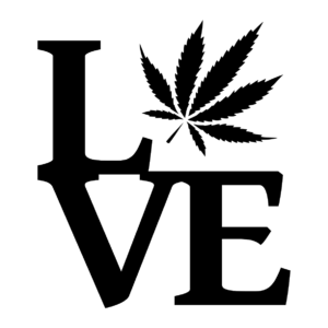 love cannabis black logo