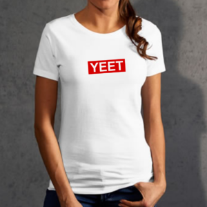 Womens YEET White T-Shirt Tee Top Funny Meme Logo Gift Present Social Media web