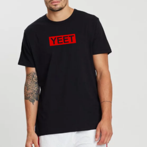 Mens Black YEET T-Shirt Tee Top Funny Slogan Meme Statement Boys Teen XS S Small