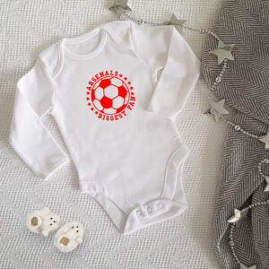 Arsenal Biggest Football Fan Baby Babygrow Vest Bodysuit Short Long Sleeves