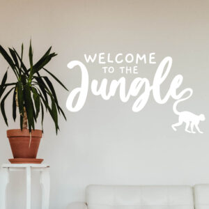Welcome To The Jungle Wall Sticker Vinyl Decal Adhesive Art Welcome Kids Bedroom Home Décor