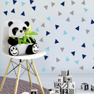 Three Colour Triangle X 117 Wall Stickers Blue Wall Stickers