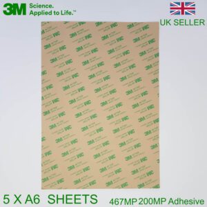 5 Pack A6 Sheets 3M™ 467MP Acrylic Double Sided Adhesive Transfer Tape Paper Screen Repair 200MP