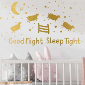 Good Night Sleep Tight Counting Sheep Wall Decal Stickers