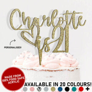 21st Birthday Personalised Any Name Acrylic Cake Topper 21 Today Party Celebration 20 Colours