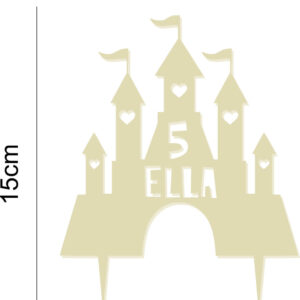 Princess Castle Personalised Name Girl's Birthday Acrylic Cake Topper Magic Fairy Tale Any Age 20 Colours