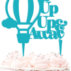 Up Up And Away Balloon Acrylic Cake Topper Business Success Marriage Holidays Celebration Decoration 20 Colours