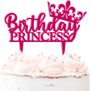 Birthday Princess Crown Acrylic Cake Topper Girl Woman Baby Celebration Tiara Decoration 20 Colours