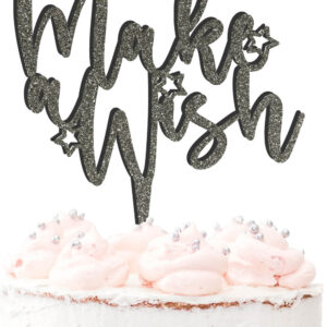 Make A Wish Acrylic Cake Topper Birthday Celebration Stars Decoration Boy Girl Adult 20 Colours