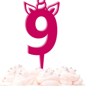 9th Birthday Unicorn Acrylic Cake Topper 9 Today Years Old Girl Boy Celebration Decoration 20 Colours