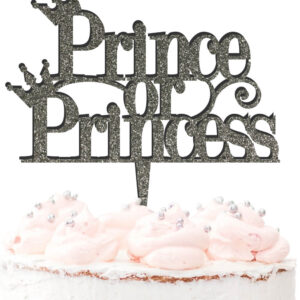 New Baby Prince Or Princess Acrylic Cake Topper Pregnancy Shower Gender Reveal Party Boy Girl 20 Colours