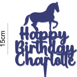 Horse Personalised Name Acrylic Cake Topper Birthday Pony 20 Colours
