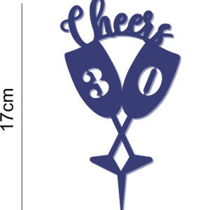 Champagne Glass Cheers Personalised Age Acrylic Cake Topper Birthday 18th 21st 30th Celebrations 20 Colours