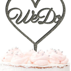 We Do Wedding Acrylic Cake Topper Marriage Love Heart Bride Groom Decoration 20 Colours