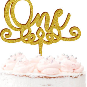 One First Birthday Fancy Script Acrylic Cake Topper 1st Year Old Party Celebration Decoration Baby Child 20 Colours