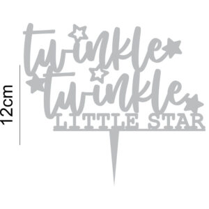 Twinkle Twinkle Little Star Acrylic Cake Topper Christening Baby's 1st Birthday glitter baby shower 20 colours party décor