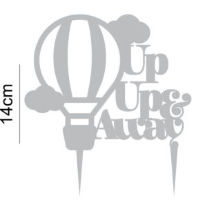 Up Up And Away Balloon Acrylic Cake Topper Business Success Marriage Holidays Celebration Decoration 20 Colours