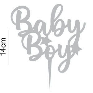Baby Boy Acrylic Cake Topper New Baby Shower Arrival Birth Celebration Gender Reveal Decoration 20 Colours