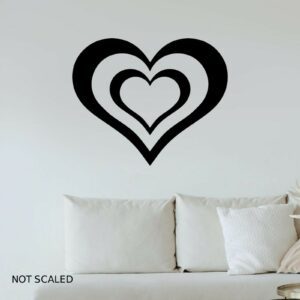 Love Heart Wall Art Sticker Wall - Decor Girls Bed Room A4 Sized Decal - black 682