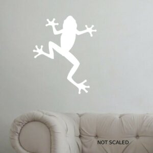 Frog Funny Wall Art Sticker Reptile Amphibian Toad Nursery School Room A4 Sized Decal - WHITE