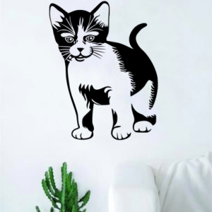 Kitten Cat Animal Black Home Room Car Sticker Decal Art Decor Wall A4 Length