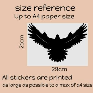 Eagle Bird Wall Art Sticker Home Flying Birds Animal  Room A4 Sized Decal black